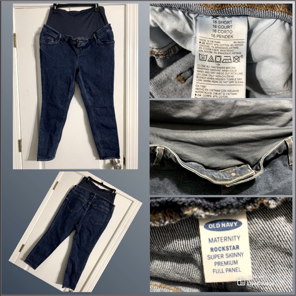 BNWOT || Old Navy Rockstar Full Panel Maternity Jean || Size 16 Short